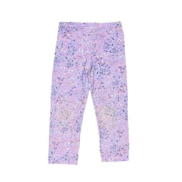 𝅺old Navy Girls Floral Capri Leggings Lilac - Picture 1 of 3